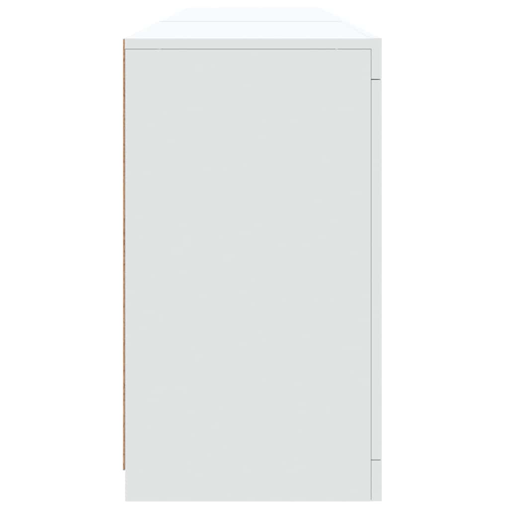 fehér tálalószekrény LED-világítással 181,5x37x67 cm