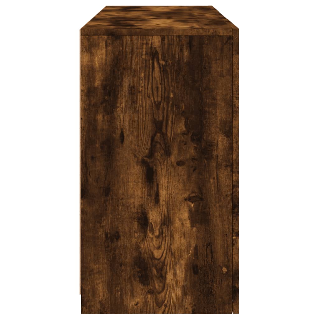 füstös tölgy színű tálalószekrény LED-ekkel 123 x 37 x 67 cm