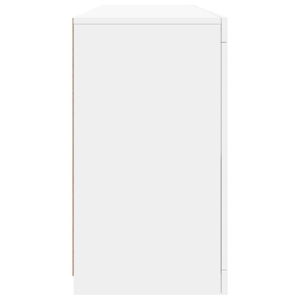 fehér tálalószekrény LED-világítással 163 x 37 x 67 cm