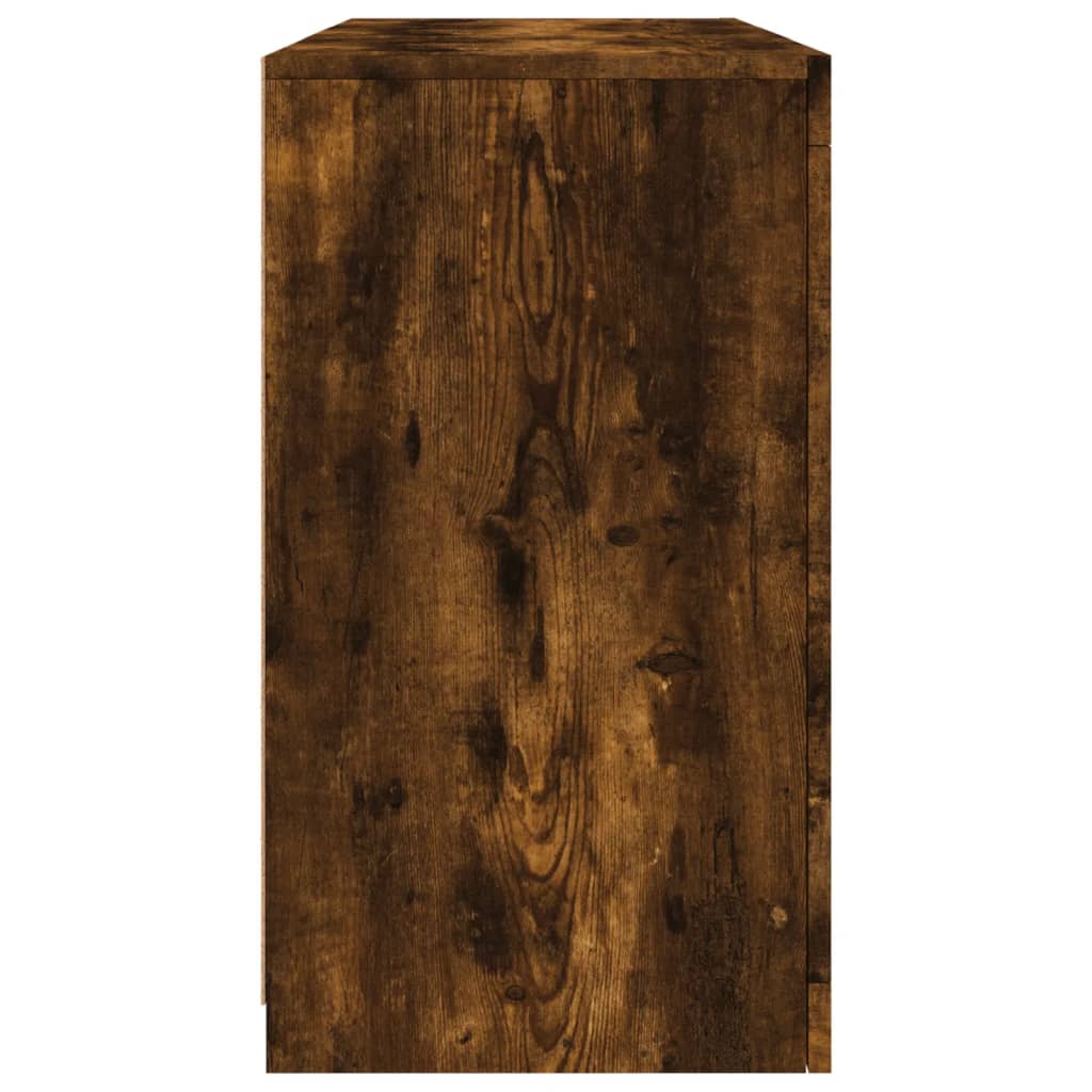 füstös tölgy színű tálalószekrény LED-ekkel 123 x 37 x 67 cm