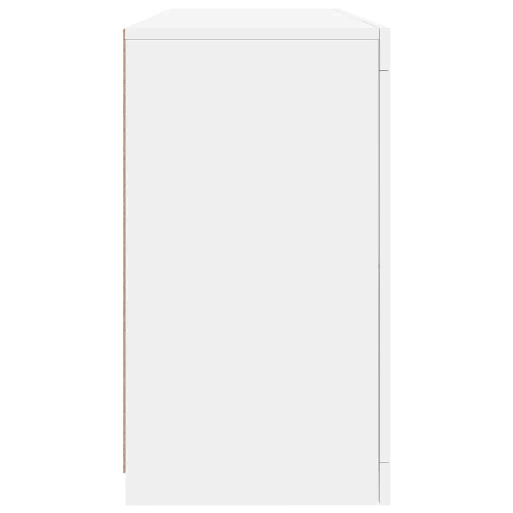 fehér tálalószekrény LED-világítással 142,5 x 37 x 67 cm