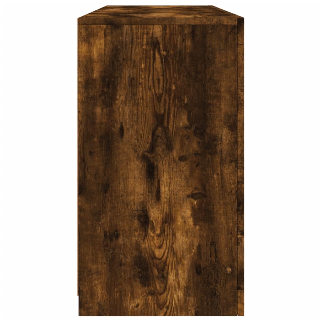 füstös tölgy színű tálalószekrény LED-ekkel 142,5 x 37 x 67 cm
