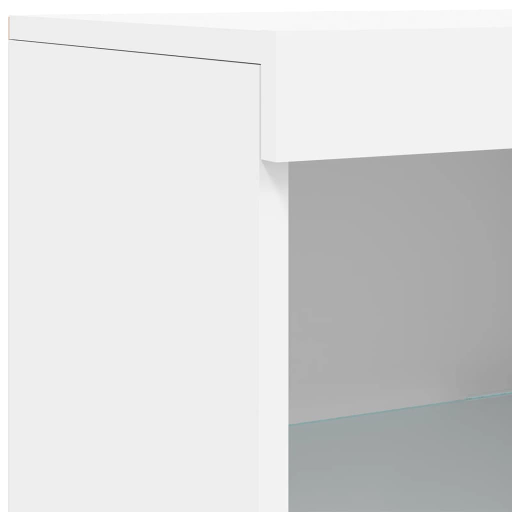 fehér tálalószekrény LED-világítással 162 x 37 x 100 cm