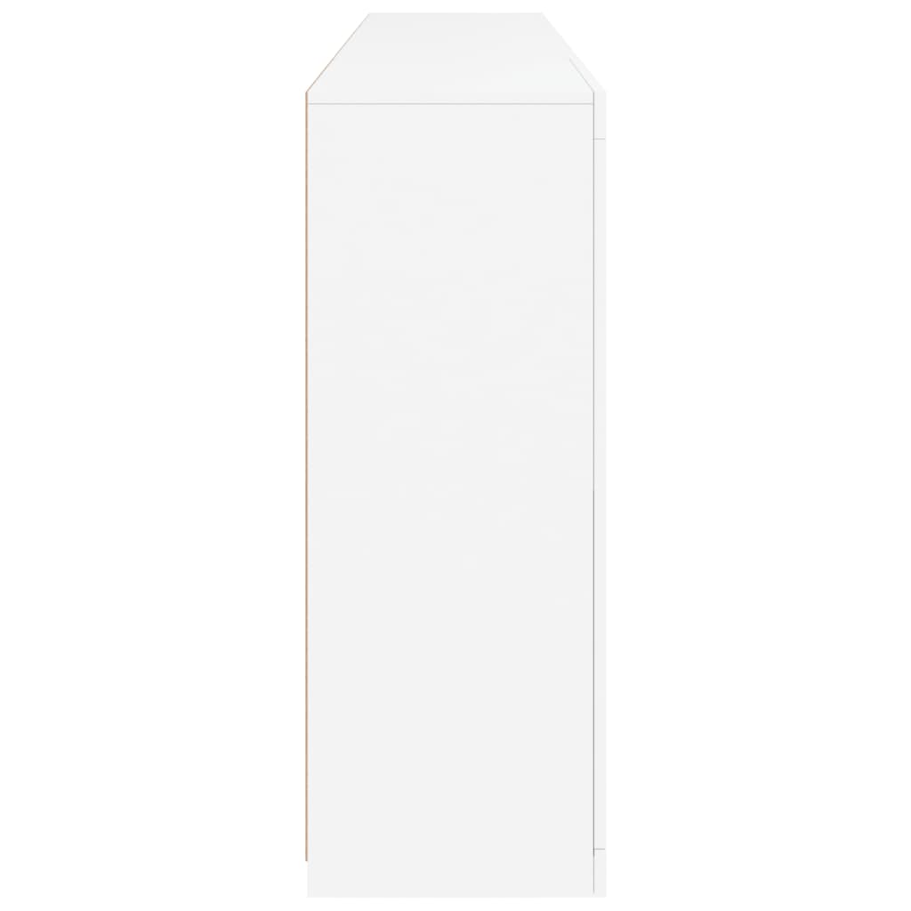 fehér tálalószekrény LED-világítással 202 x 37 x 100 cm