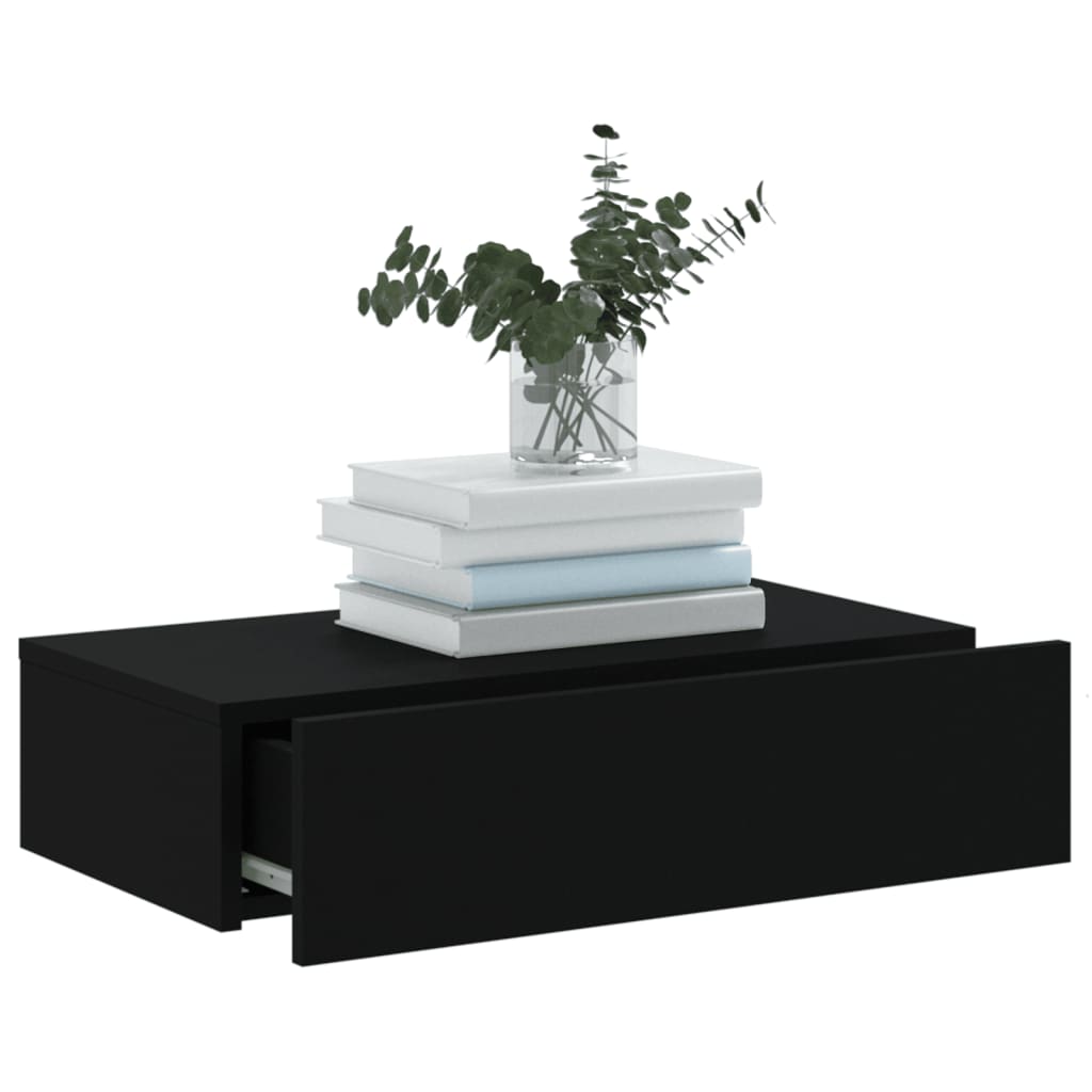 fekete TV-szekrény LED-lámpákkal 60x35x15,5 cm