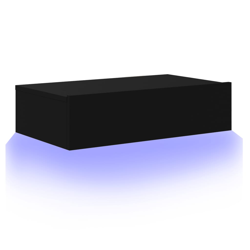 fekete TV-szekrény LED-lámpákkal 60x35x15,5 cm