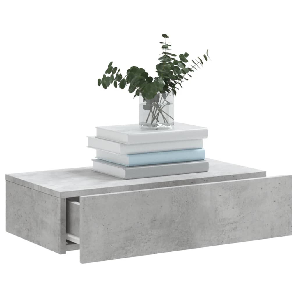 betonszürke TV-szekrény LED-lámpákkal 60x35x15,5 cm
