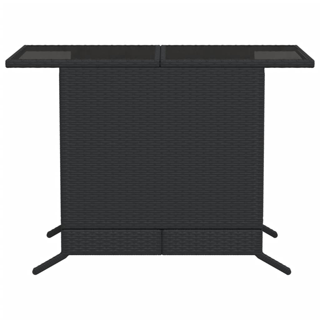 3 részes fekete polyrattan bisztrógarnitúra párnával