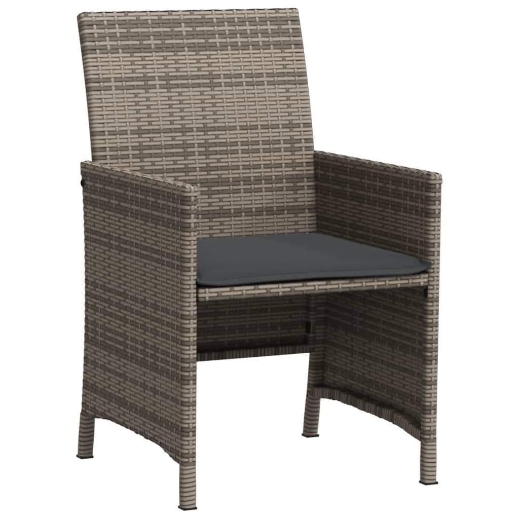 3 részes szürke polyrattan bisztrógarnitúra párnákkal