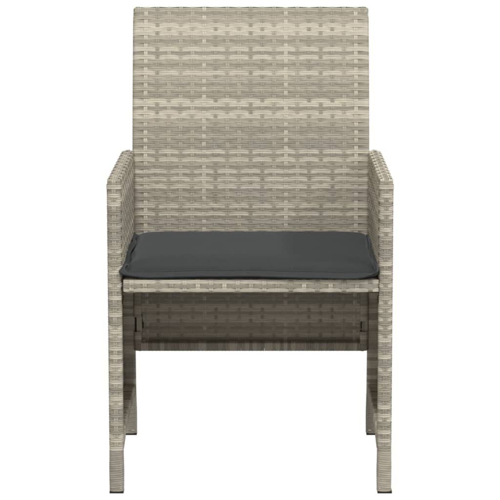 3 részes világosszürke polyrattan bisztrógarnitúra párnákkal