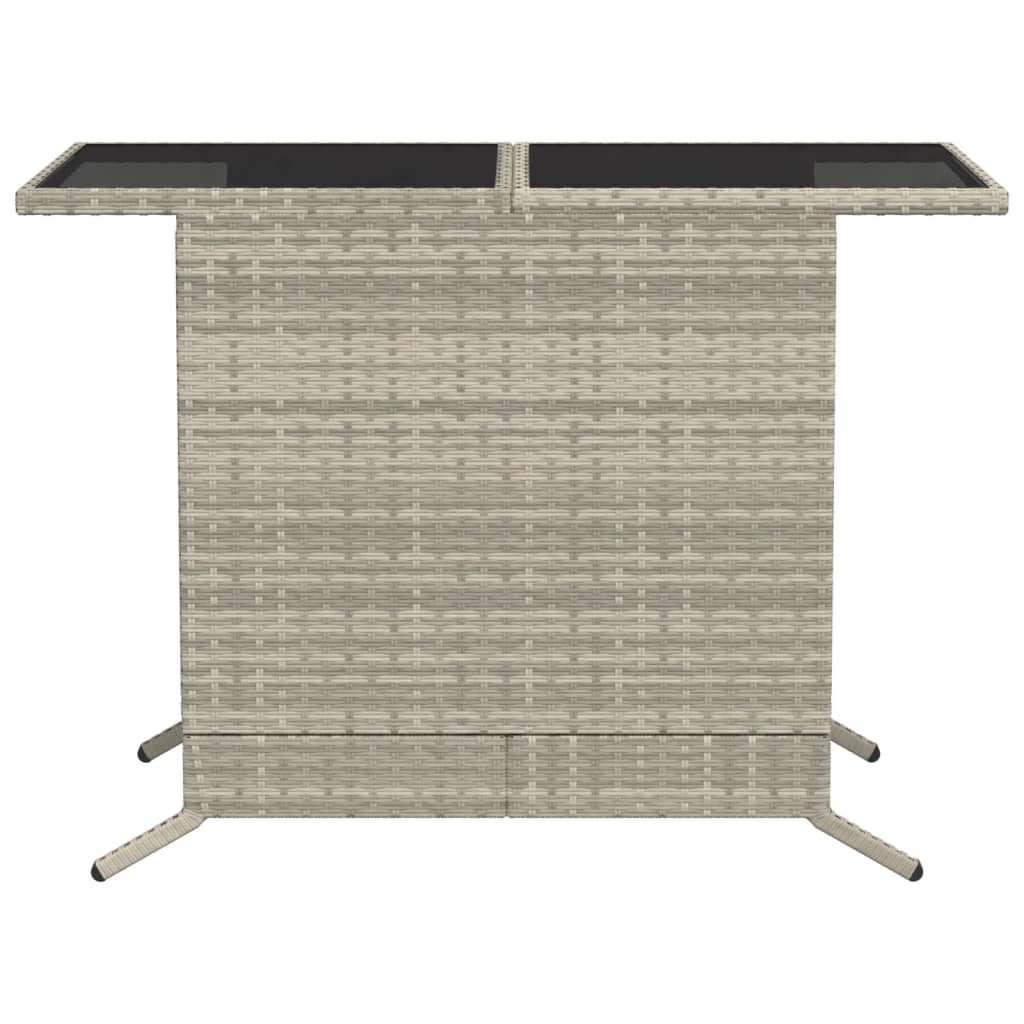 3 részes világosszürke polyrattan bisztrógarnitúra párnákkal