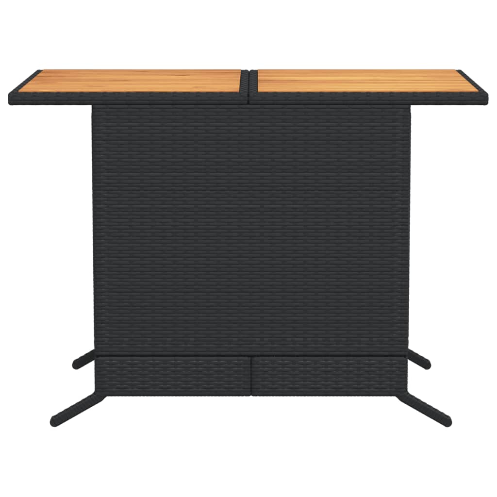3 részes fekete polyrattan bisztrógarnitúra párnával