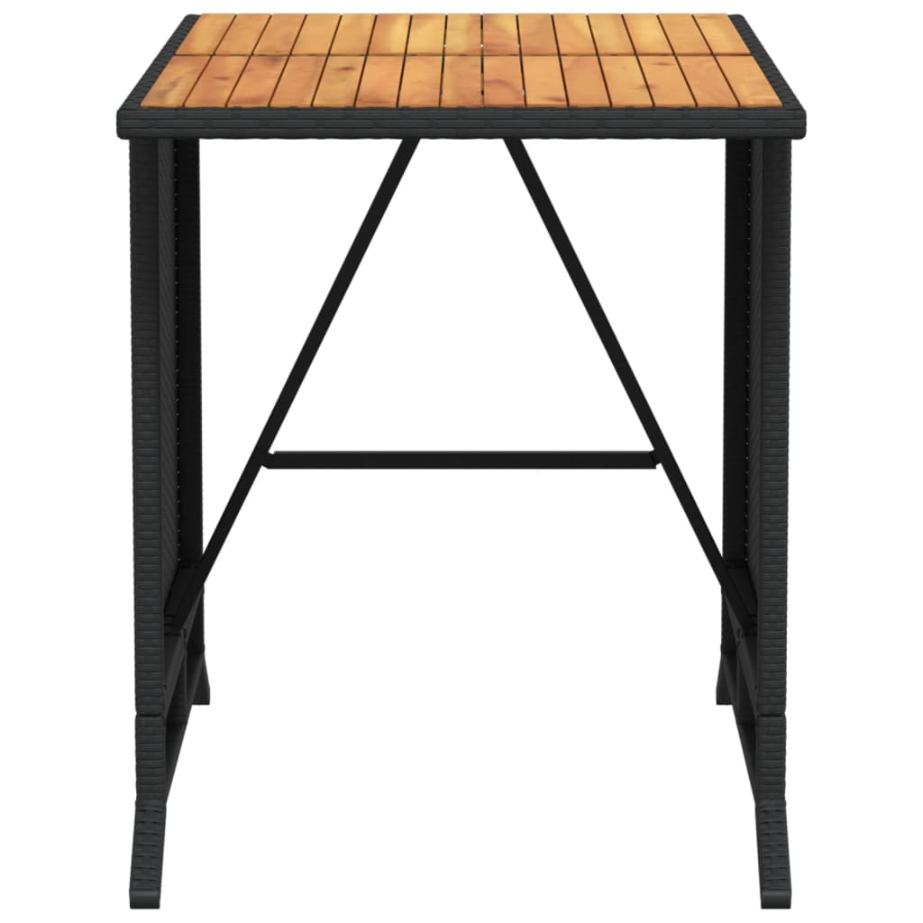 3 részes fekete polyrattan bisztrógarnitúra párnával