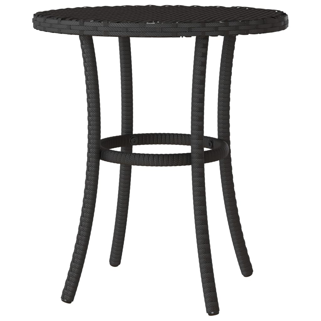 3 részes fekete polyrattan bisztrógarnitúra párnával