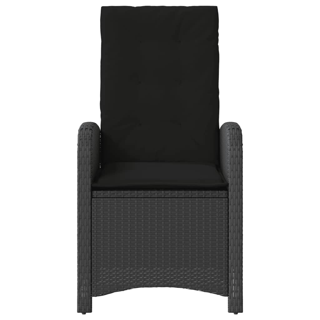 3 részes fekete polyrattan bisztrógarnitúra párnával