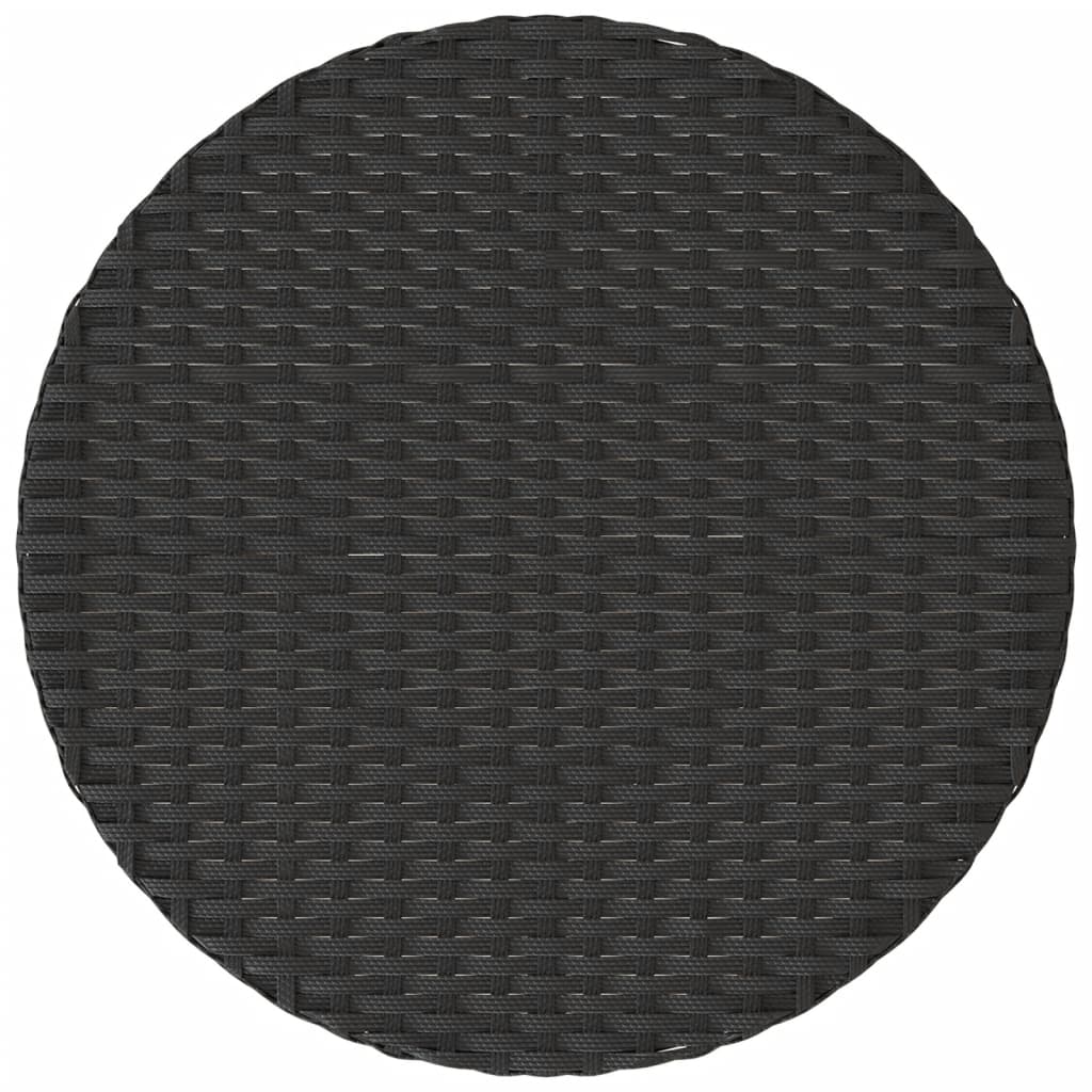 3 részes fekete polyrattan bisztrógarnitúra párnával