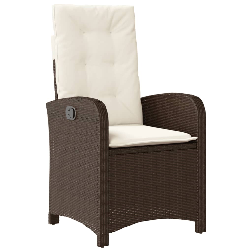 3 részes barna polyrattan bisztrógarnitúra párnákkal
