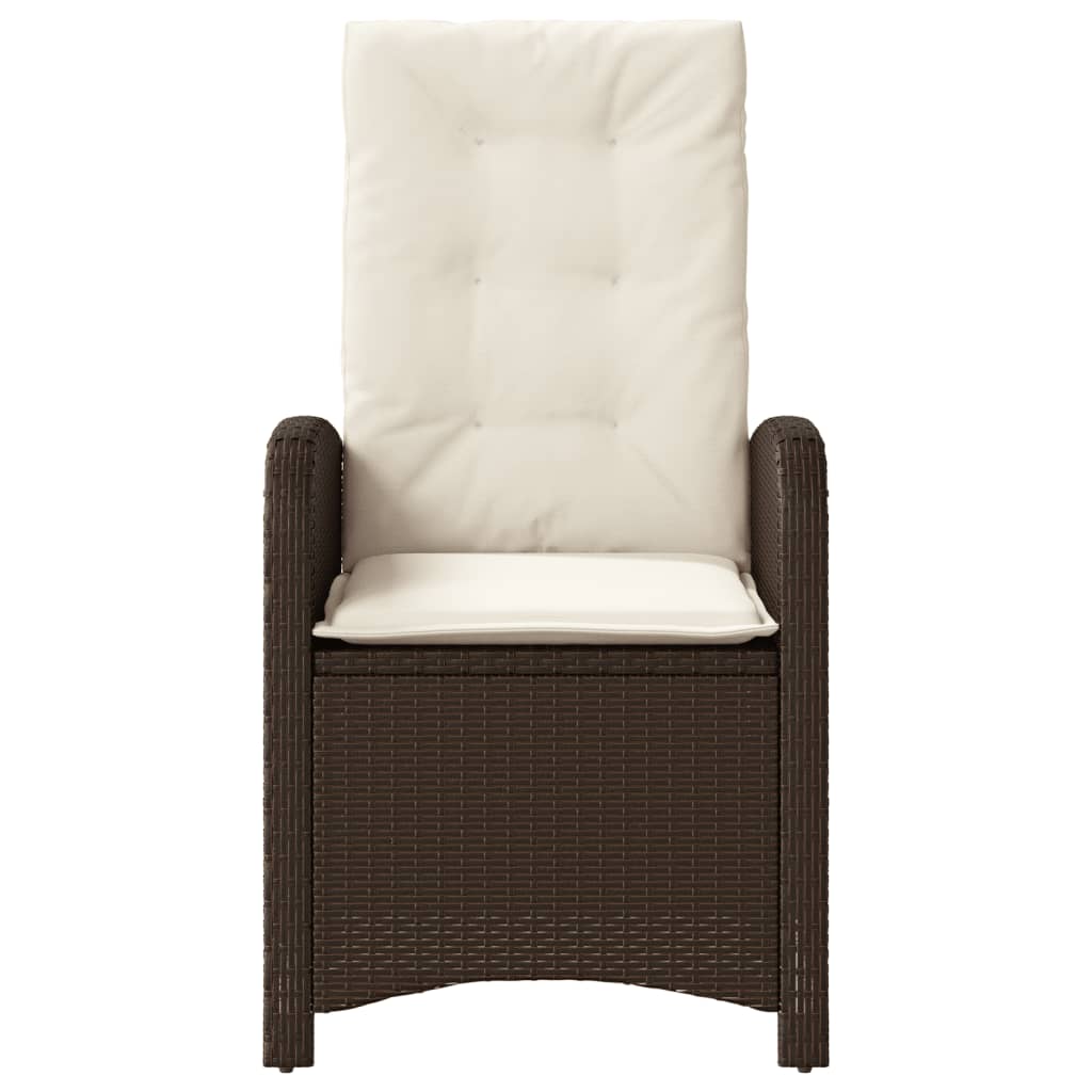 3 részes barna polyrattan bisztrógarnitúra párnákkal