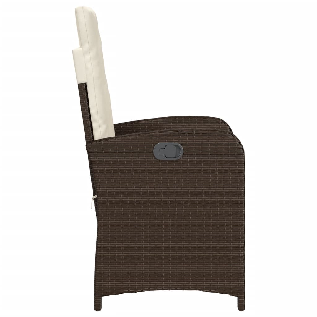 3 részes barna polyrattan bisztrógarnitúra párnákkal