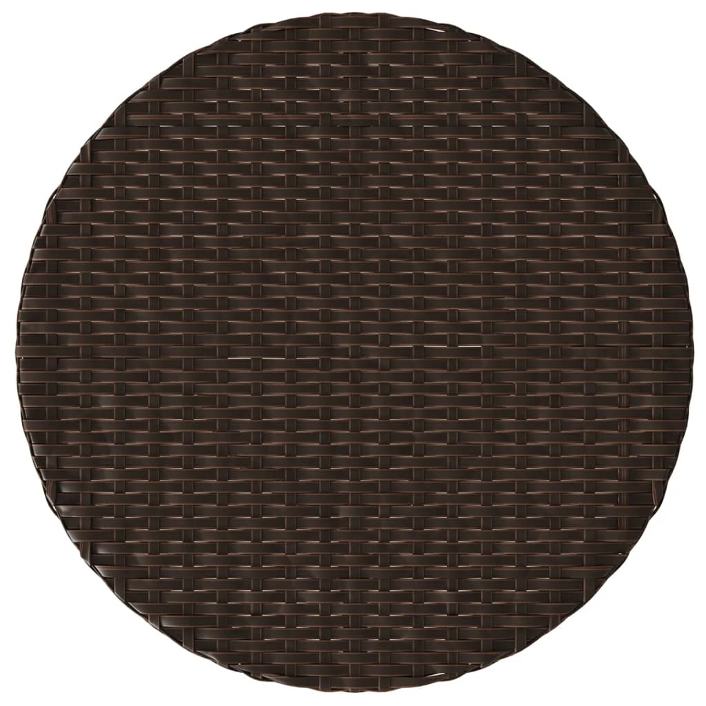 3 részes barna polyrattan bisztrógarnitúra párnákkal