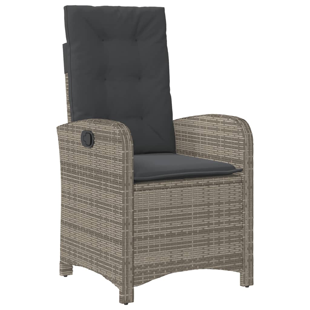 3 részes szürke polyrattan bisztrógarnitúra párnákkal