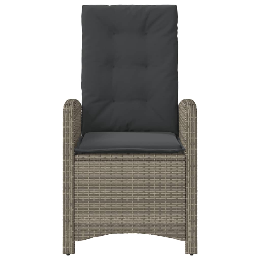3 részes szürke polyrattan bisztrógarnitúra párnákkal