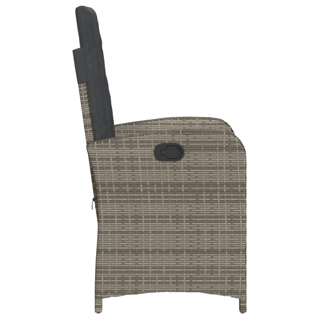 3 részes szürke polyrattan bisztrógarnitúra párnákkal