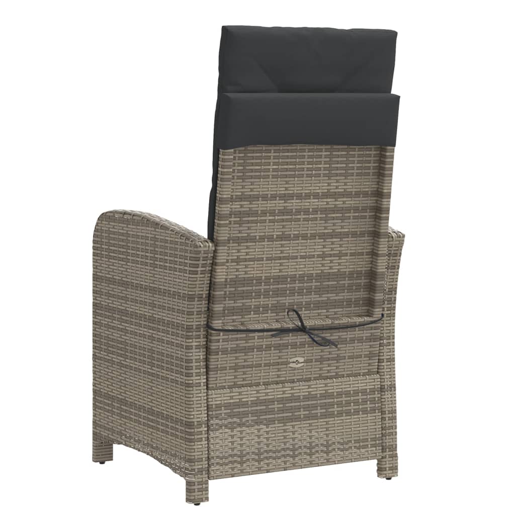 3 részes szürke polyrattan bisztrógarnitúra párnákkal