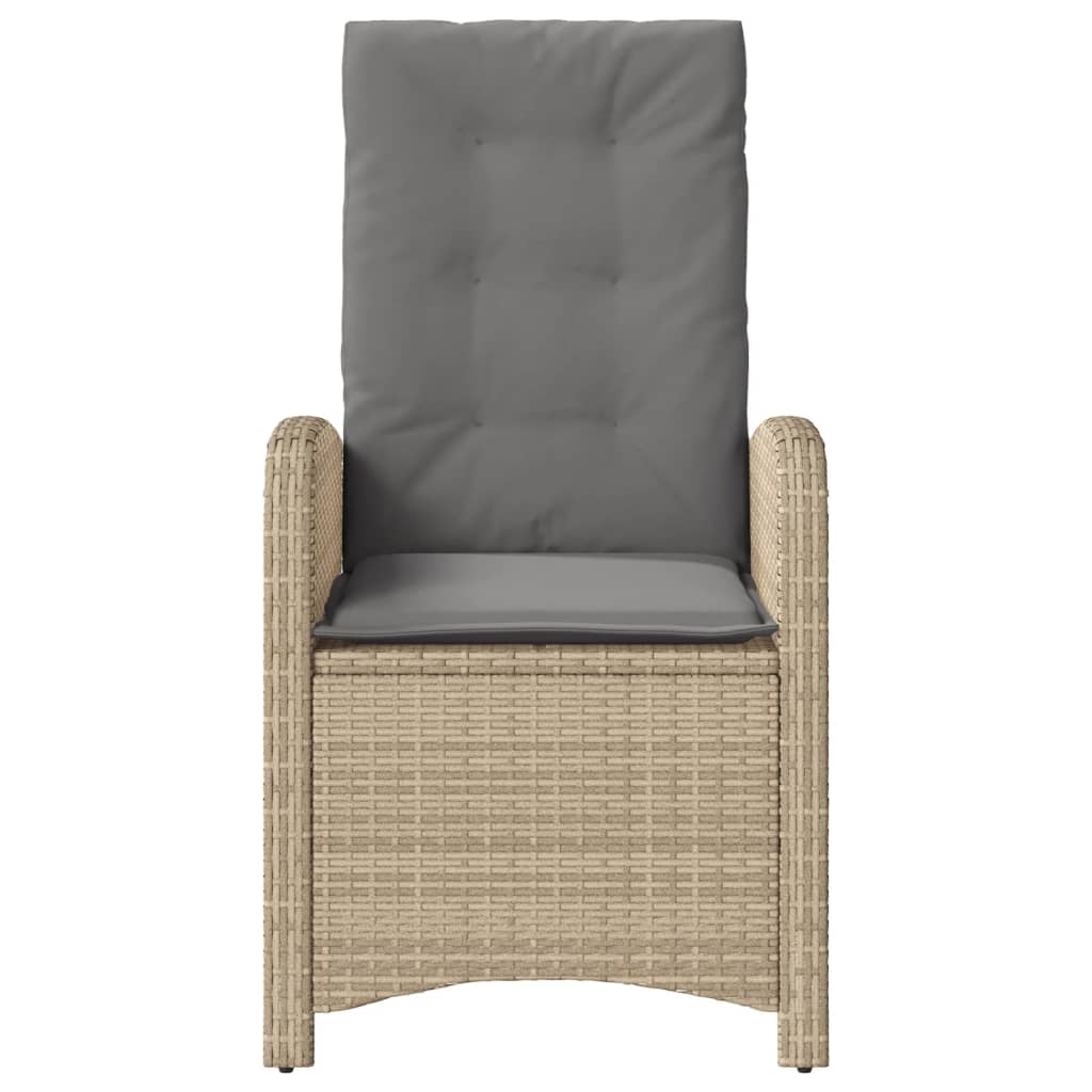 3 részes vegyes bézs polyrattan bisztrógarnitúra párnákkal