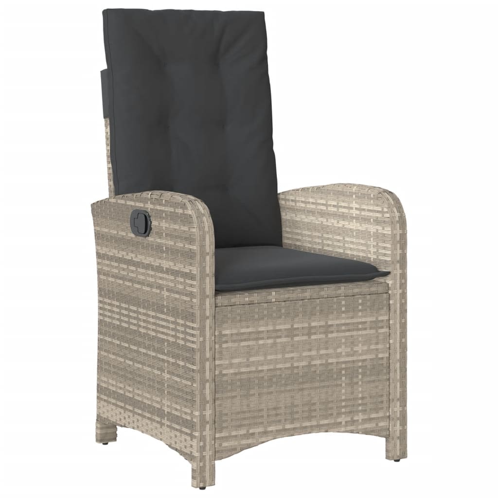 3 részes világosszürke polyrattan bisztrógarnitúra párnákkal