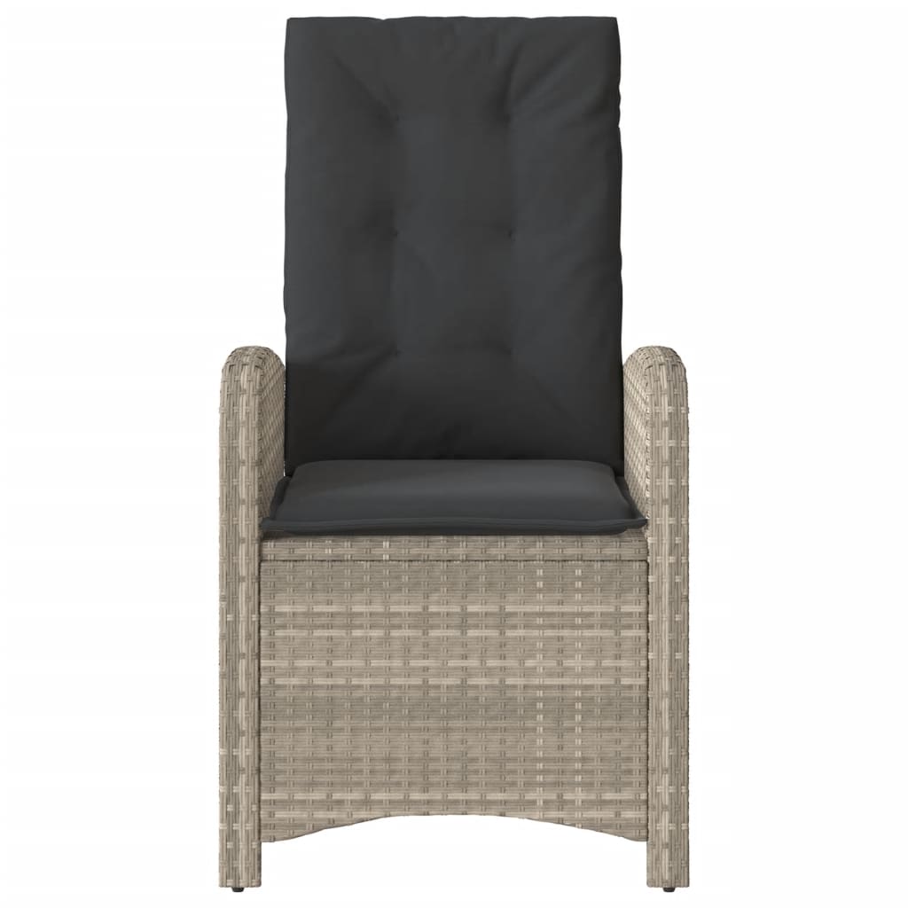 3 részes világosszürke polyrattan bisztrógarnitúra párnákkal