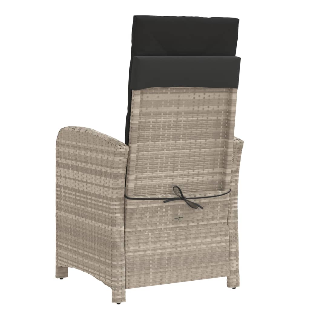 3 részes világosszürke polyrattan bisztrógarnitúra párnákkal