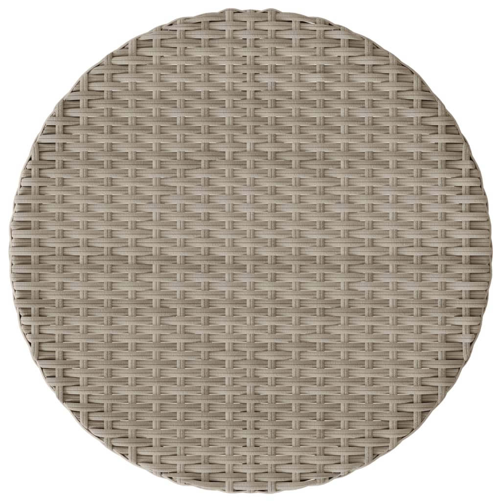 3 részes világosszürke polyrattan bisztrógarnitúra párnákkal