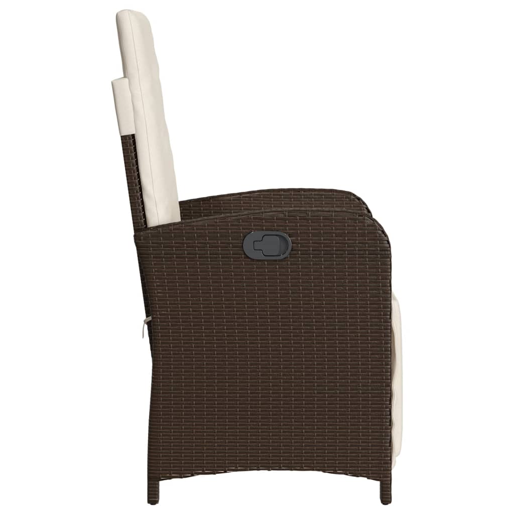 3 részes barna polyrattan bisztrógarnitúra párnákkal