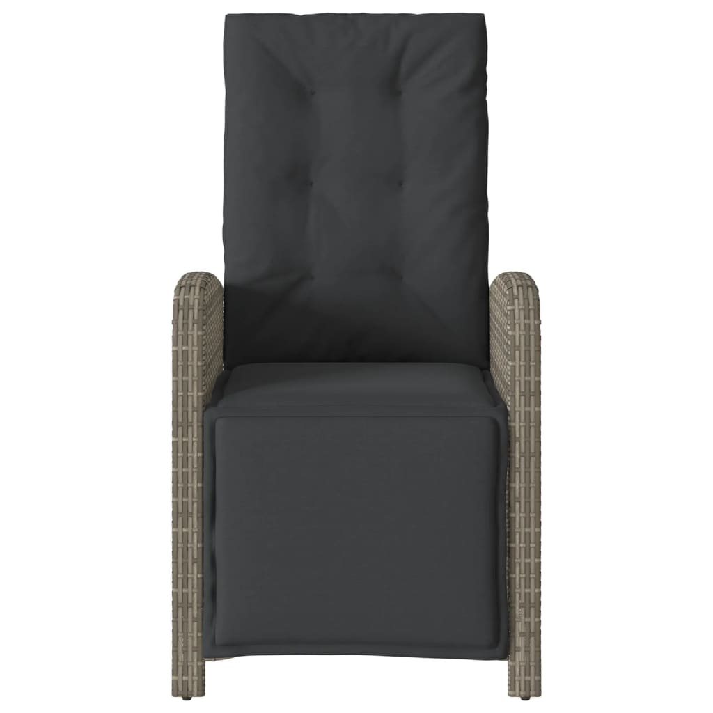 3 részes szürke polyrattan bisztrógarnitúra párnákkal