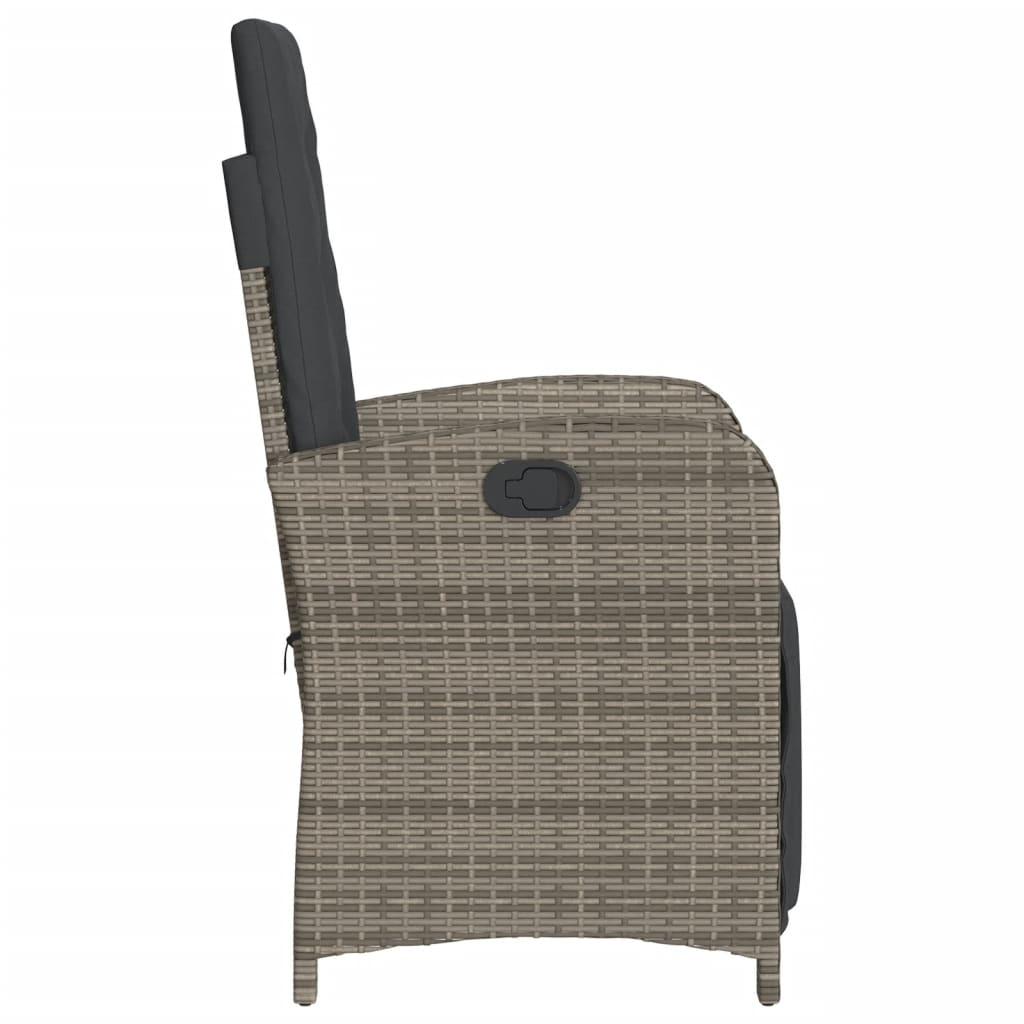 3 részes szürke polyrattan bisztrógarnitúra párnákkal
