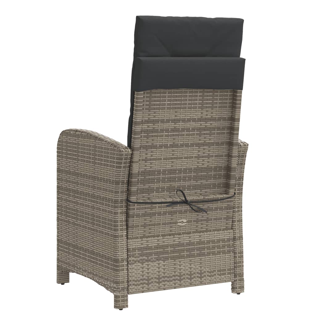 3 részes szürke polyrattan bisztrógarnitúra párnákkal