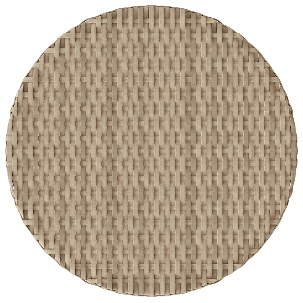 3 részes bézs polyrattan bisztrógarnitúra párnával