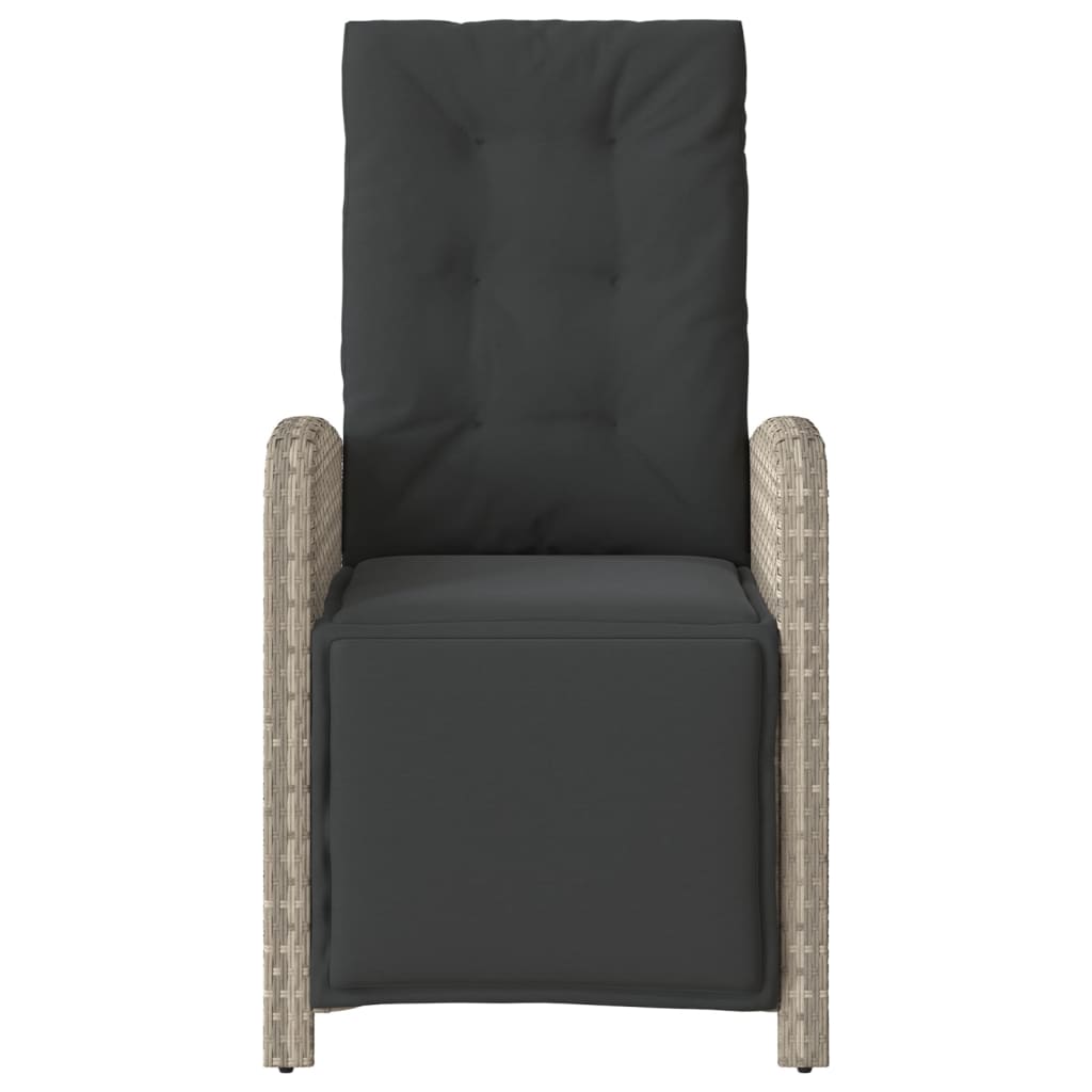 3 részes világosszürke polyrattan bisztrógarnitúra párnákkal