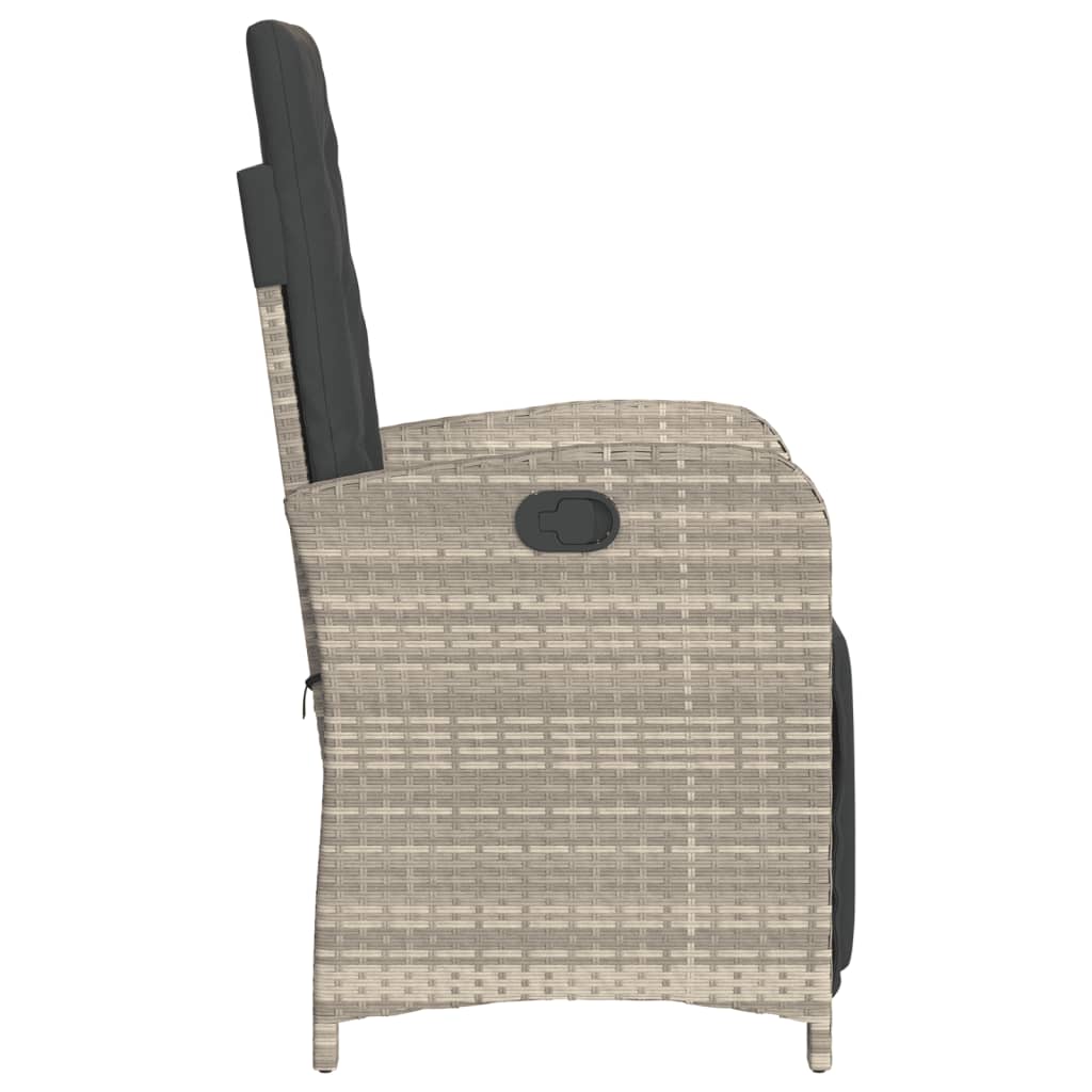 3 részes világosszürke polyrattan bisztrógarnitúra párnákkal