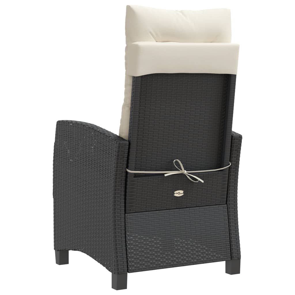 3 részes fekete polyrattan bisztrógarnitúra párnával