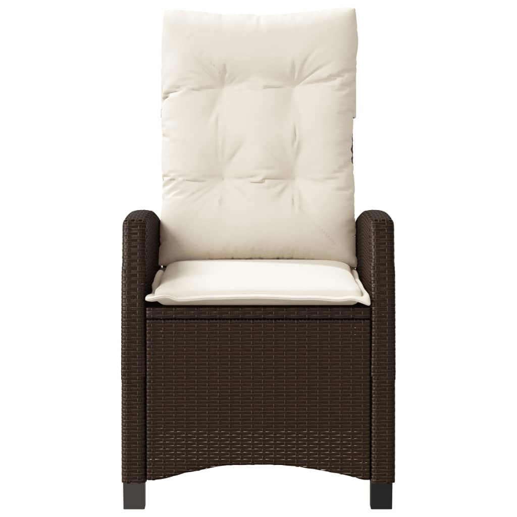 3 részes barna polyrattan bisztrógarnitúra párnákkal