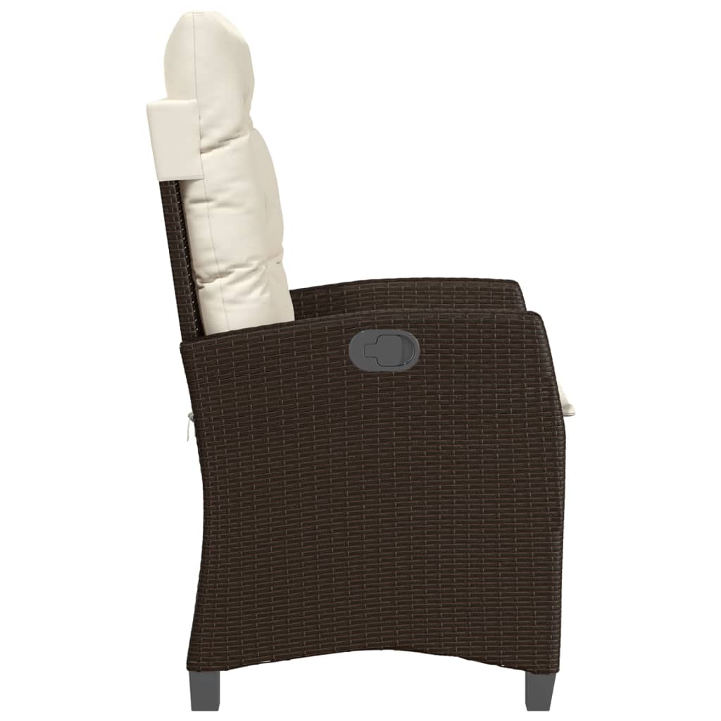 3 részes barna polyrattan bisztrógarnitúra párnákkal