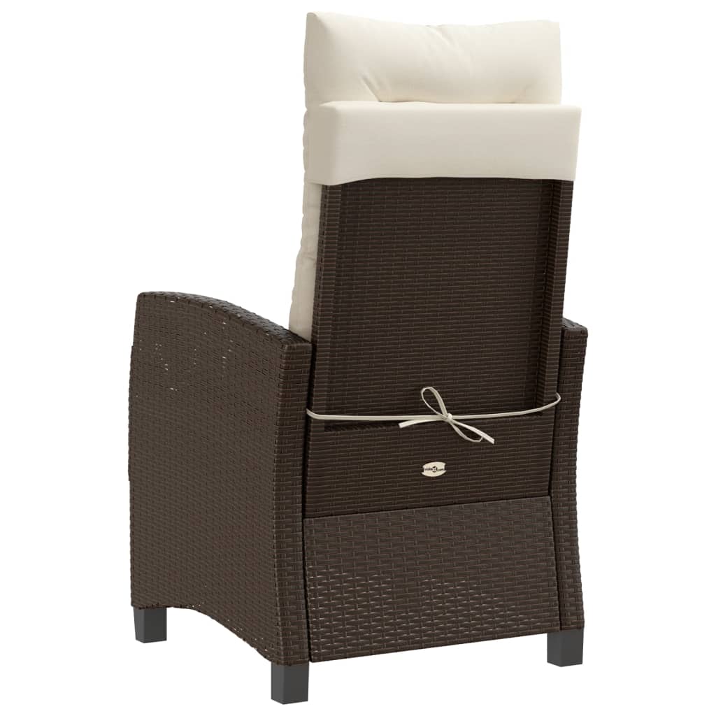3 részes barna polyrattan bisztrógarnitúra párnákkal