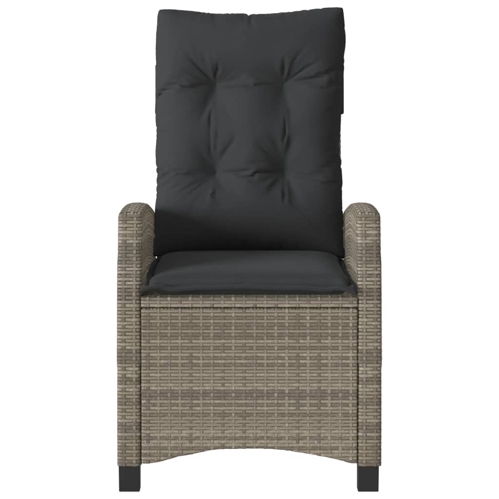 3 részes szürke polyrattan bisztrógarnitúra párnákkal