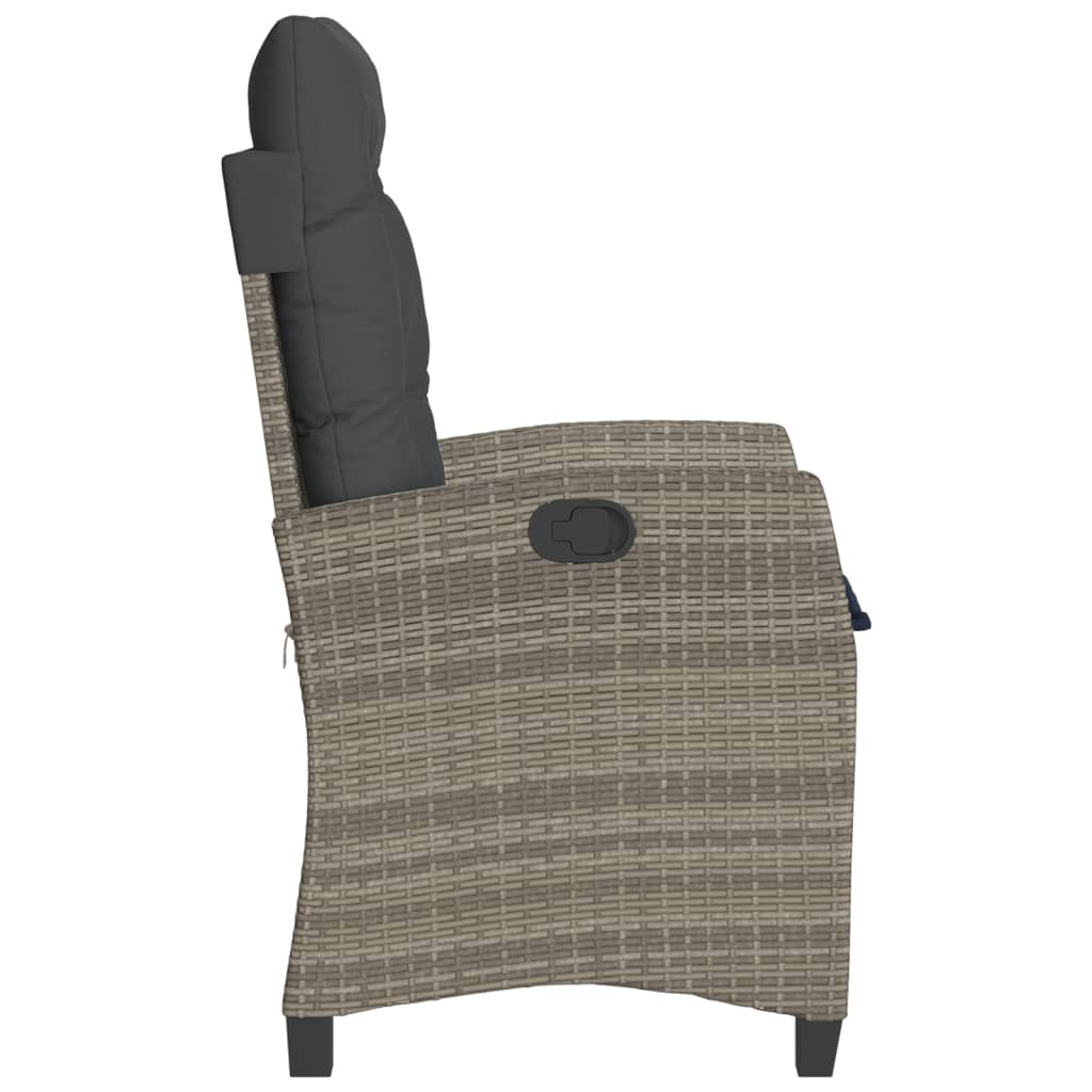 3 részes szürke polyrattan bisztrógarnitúra párnákkal