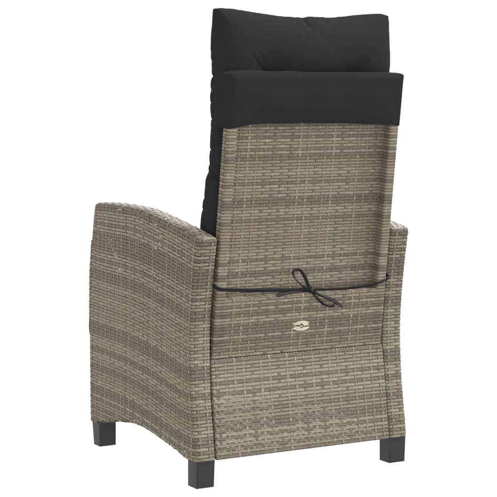 3 részes szürke polyrattan bisztrógarnitúra párnákkal