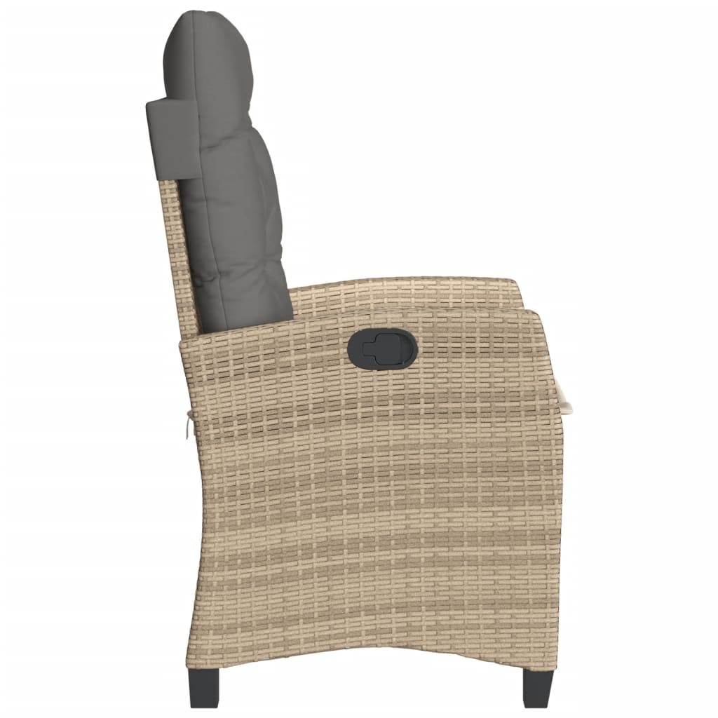 3 részes vegyes bézs polyrattan bisztrógarnitúra párnákkal