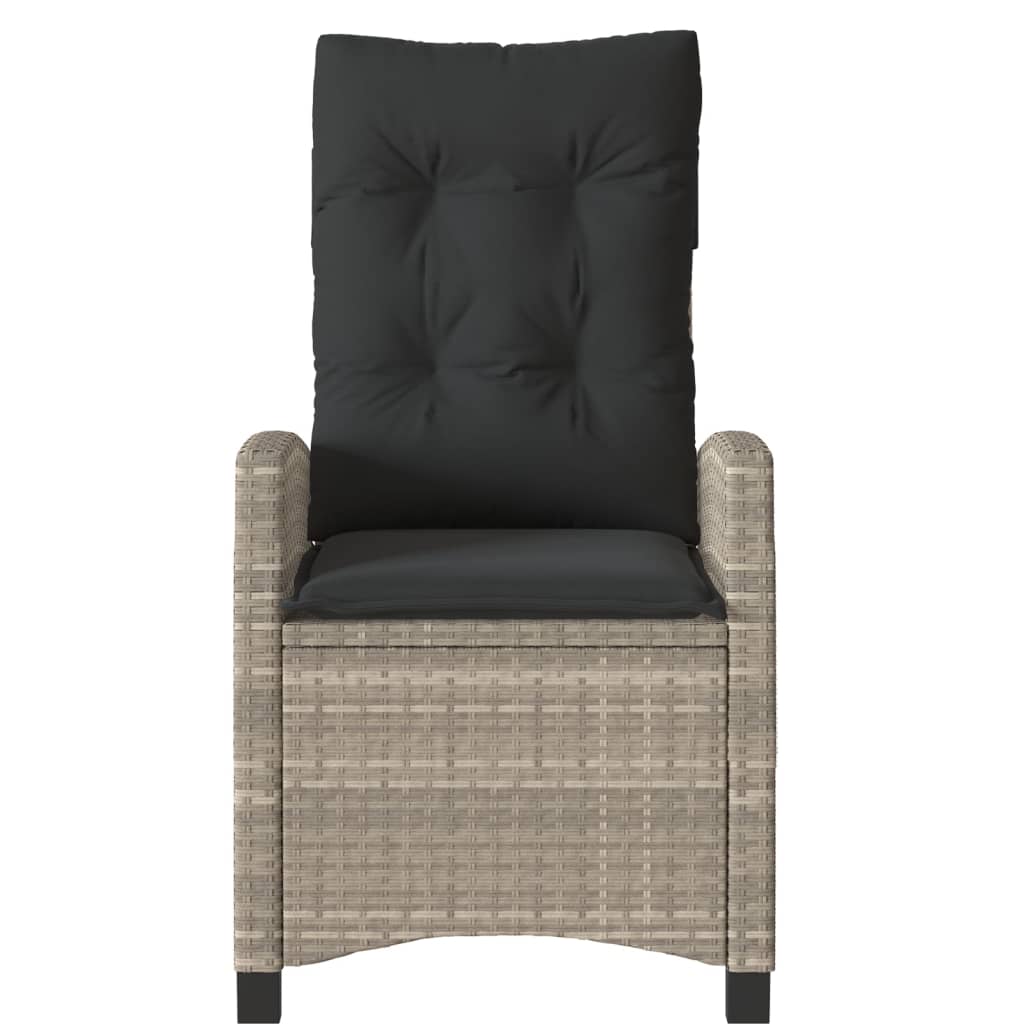 3 részes világosszürke polyrattan bisztrógarnitúra párnákkal
