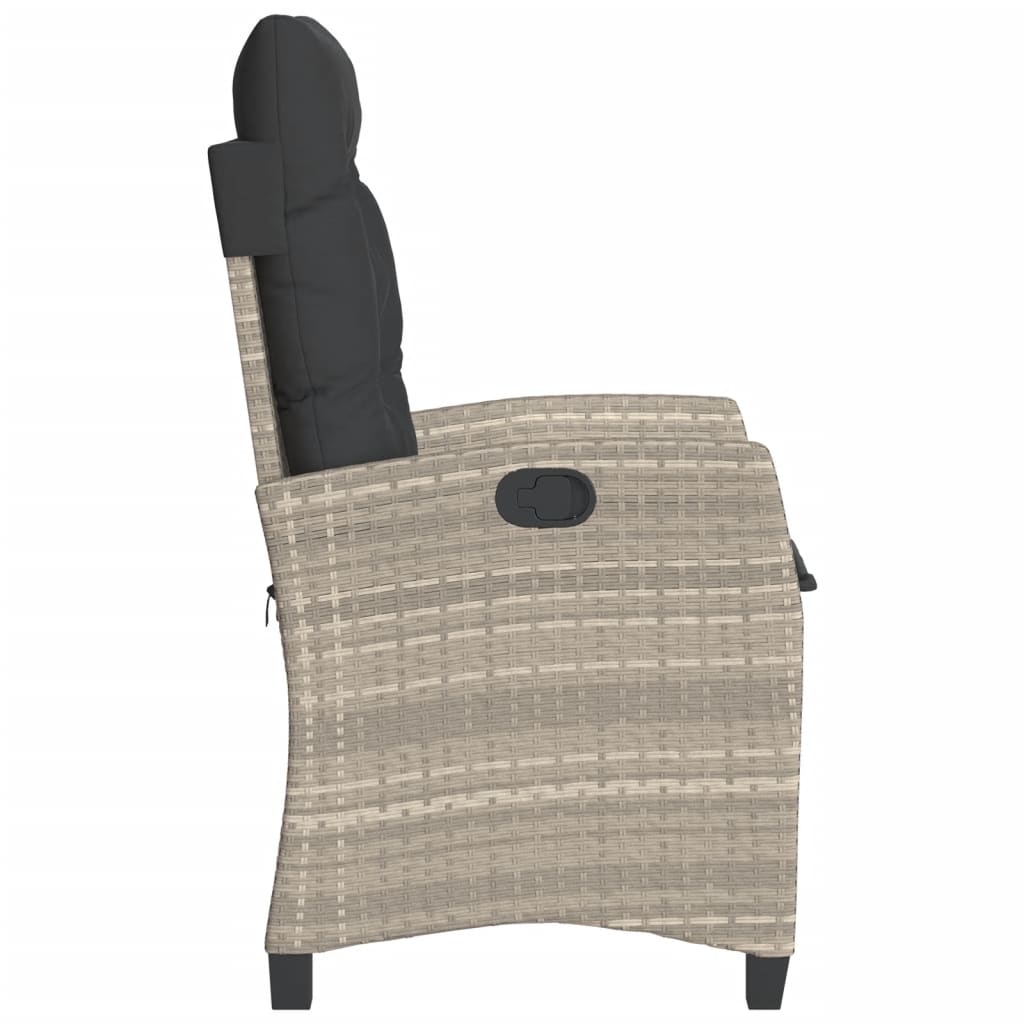 3 részes világosszürke polyrattan bisztrógarnitúra párnákkal